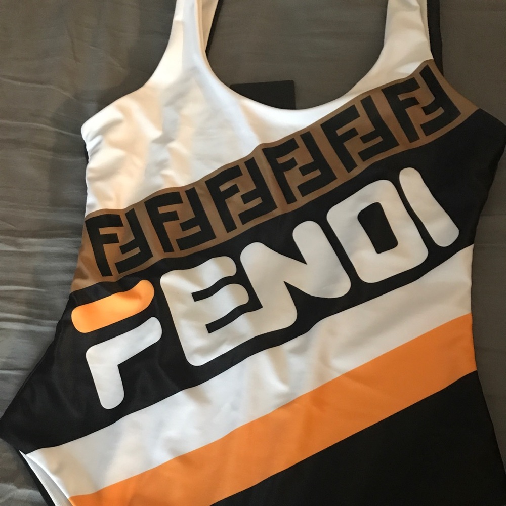 Fendi One-piece Black and White Swimsuit